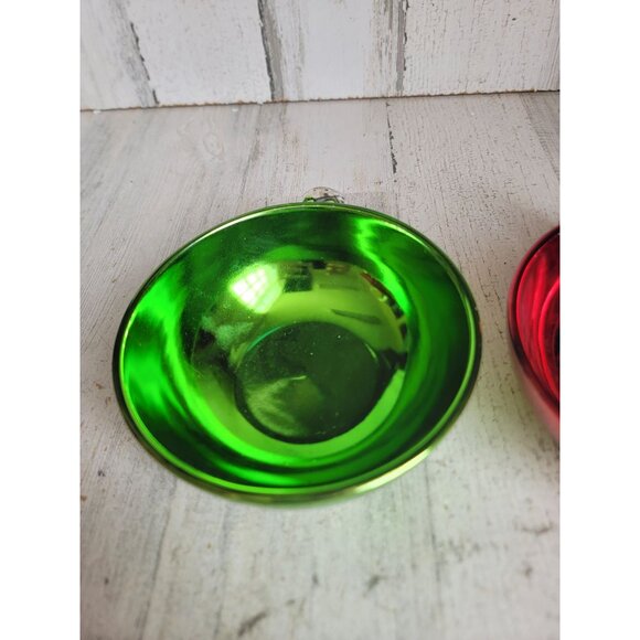 Hallmark red green ball‎ ornament candy dish Xmas set decor - Picture 2 of 7